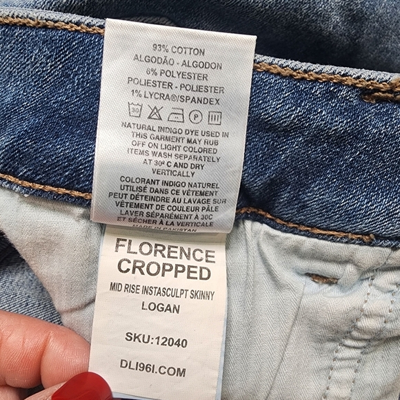 DL1961 Florence Cropped Mid-Rise Instasculpt Skinny Distressed Women's Jeans - Picture 5 of 8